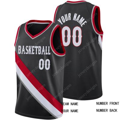 China Wholesale Custom POR Team Mens Breathable Polyester Basketball Tank Tops Stitched Logo Customized Jersey S-2XL for sale