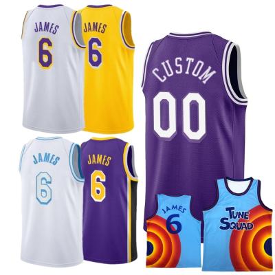 China Wholesale #6 Laker LA Laker Uniform Breathable Mens Basketball Tank Top Shirt James Signed Uniform Squad James Signed Jersey for sale