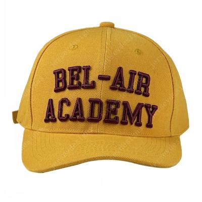 China COMMON The Prince Of Bel-Air Academy Will Smith Embroidered Adjustable Snapback Dad Hat Sport Outdoor Baseball Cap Cool Yellow for sale