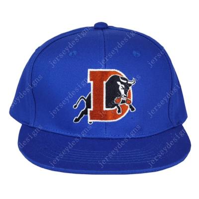 China JOINT Durham Bull Out Sport Embroidered Adjustable Baseball Cap Hip Hop Rap Snapback Hat Blue for sale