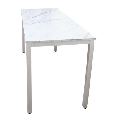 China Modern Simple Metal Frame Style Marble Grain Laminated Computer Desk Top Working Dining Table Made in Taiwan for sale