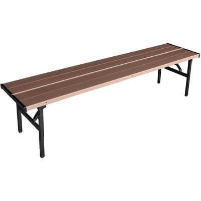 China Taiwan Manufacturer High Quality Sturdy Modern Durable Steel Frame Garden Backless Public Folding Plastic Bench for sale