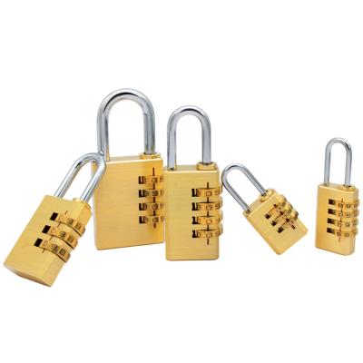 China Aluminum+Brass Brass Lock 8040 Lock Series Factory Brass 4 Number Combination Padlock Various Size 8040 Brass Digital Security Protection Lock for sale