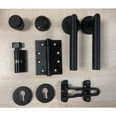 China Modern Unit Interior Door Handle Lock Set, Mortise Lock Mortise Lock Set, Matte Black Aluminum Door Lock Set for sale