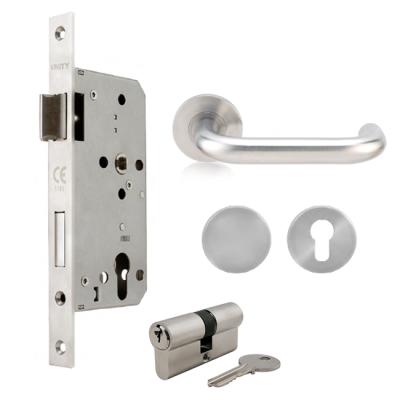 China High quality hot sale entryway privacy lockset bathroom bedroom stainless steel door handle lock SN-PB for sale