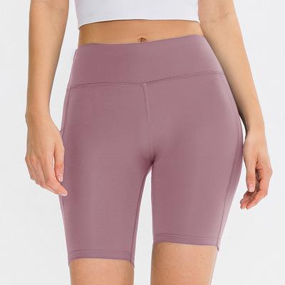 China Wholesale Breathable Fashion Hip Lift With Pocket Pants Fitness Yoga Outdoor Running Quick Dry Tight Shorts For Ladies for sale