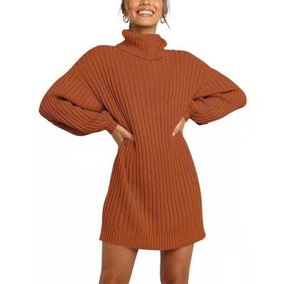 China 2022 New Style Long Sleeve Dress Backing Anti-Static Custom Women's Formal Sweater Dress for sale