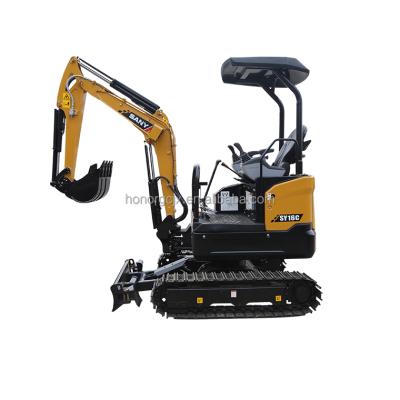 China Construction material shops brand new 1.85t short-tail-swing comfortable cockpit crawler mini excavator SY16C for sale for sale