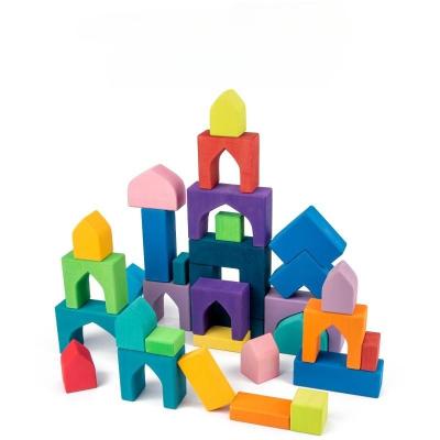 China The Factory Eco-friendly Material Customization Wooden Rainbow Building Block Baby Rainbow Color Stacking Toys Children Gifts Montessori Creative Toys for sale