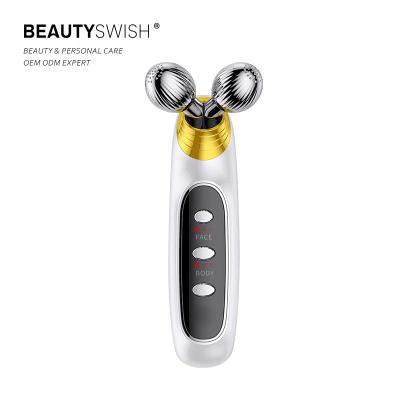 China OEM Electric Facial Roller EMS Massager Gold Face Lift Blood Vessel Removal Guasha Massage Electric Roller EMS Lifting Face Therapy Massager for sale