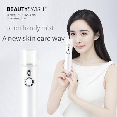 China Mini Portable Pocket Handy No Moisturizer Cooling Water Beauty Skin Care Facial Massager Mist Disjoint Nano Sprayer for sale