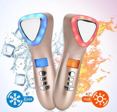 China Hot Cold Led Photon Light Therapy Face Massager New Anti Galvanic Blood Vessel Removal Wrinkle Face Lifting Massager Portable for sale