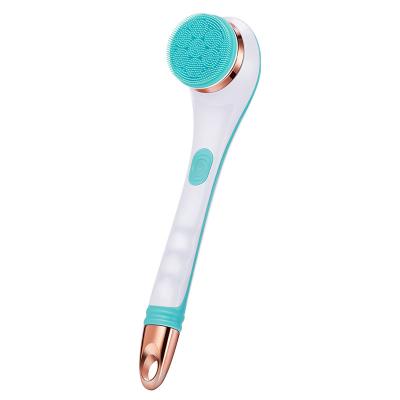 China Long Handle 5 in 1 SPA Electric Back Scrub Bath Body Brush Shower Brush To Exfoliate Silicone Long Handle Massage for sale