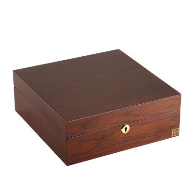 China Luxury Custom Logo Wooden Jewelry Box Organizer Women Velvet Jewelry Case Women Rings Earrings Necklace Watch Storage Luxury Gift Box Large Capacity for sale