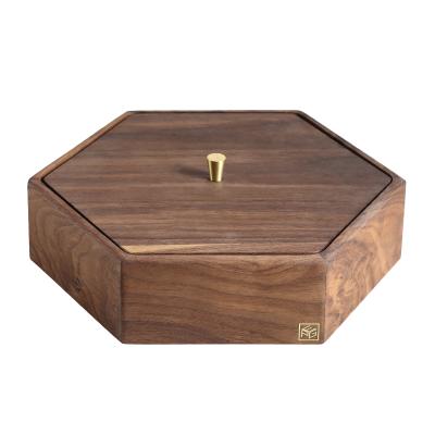 China Wholesale Custom Luxury Fruit Tea Candy Nuts Desktop Storage Box 3 Hoops Snacks Container Food Stored Wooden Dry Storage Box With Wooden Lid for sale