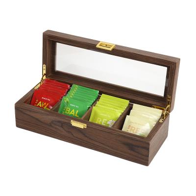 China 2021 Viable Wholesale Custom Logo Luxury Wooden Tea Box Organizer For Tea Bag Storage Packaging Gift Boxes for sale