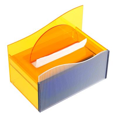 China Creative Nordic Sunshine Shape Logo Tissue Box Eco-friendly Custom Acrylic Dispenser Facial Tissue Box Colorful Acrylic Desktop Towel Holder for sale