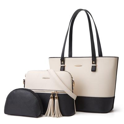 China 2021 Wholesale High Quality 3pcs PU Handbag Purses And Leather Handbag Set For Women for sale