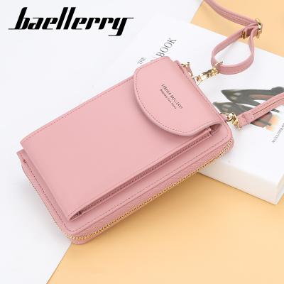 China Custom Logo Baellerry Cartera Messenger Bags Large Capacity Ladies Coin Clip Wallet Women Cell Phone Bags for sale