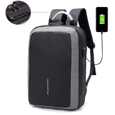 China With Cheap USB Factory Business Travel Laptop Bag Waterproof Oxfod Short Backpack Mochila With USB Charger For Men for sale