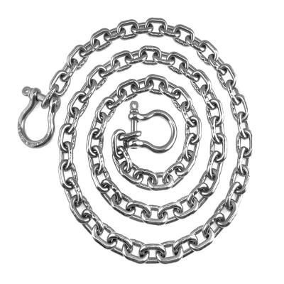 China 304/316 Stainless Steel Factory Direct Sales Anchor Link Chain Marine Stainless Steel Swivel Anchor Chain For Boat for sale