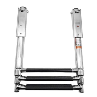 China High Quality 316 Stainless Steel Marine 3 Step Telescoping Ladder Rack Boat Parts for sale