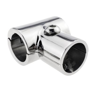 China 316 Stainless Steel Marine Hardware 316 Stainless Steel 90 Degree Pipe Connector Tee Handrail for sale