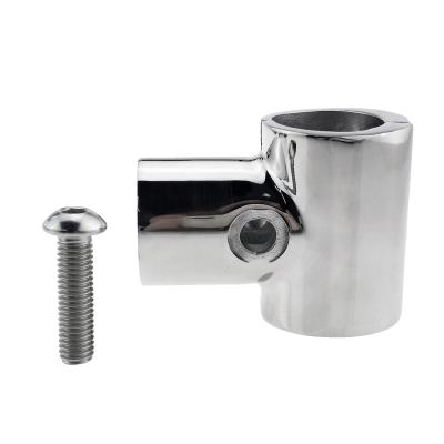 China 316 Stainless Steel Marine Grade 316 High Polished Stainless Steel Railing Tee Branch Pipe Tube Connector Fittings for sale