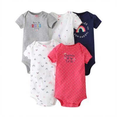 China Fashional Short Sleeve 5pcs Summer Newborn Infant Baby Clothes Gift Set Romper Baby Cotton for sale