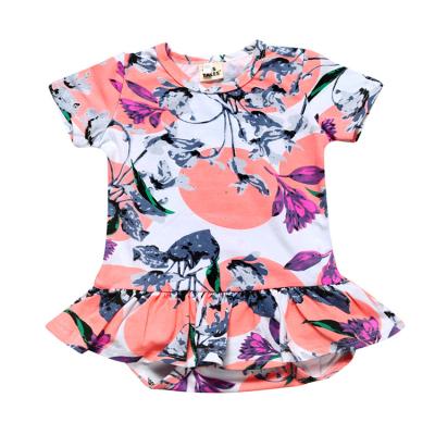 China Pretty Summer Short Fancy Short Baby Sleeve Flower Sleeeves Ruffle Romper Dress for sale