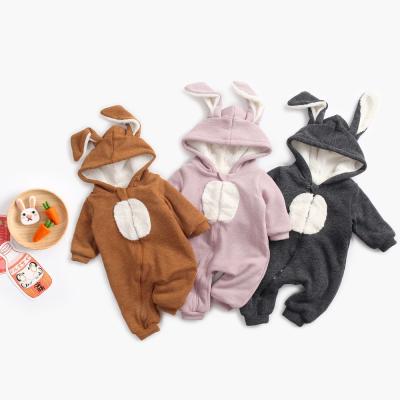 China New Winter Cotton Boutique Baby Clothes Long Sleeve Hooded Newborn Overalls for sale