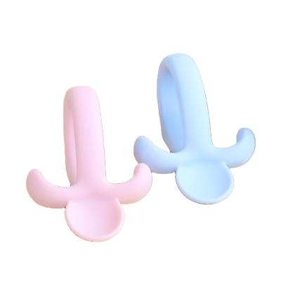 China BPA Free Food Grade Baby Spoon Eco Silicone Rubber Hot Selling Feeding Spoon for sale