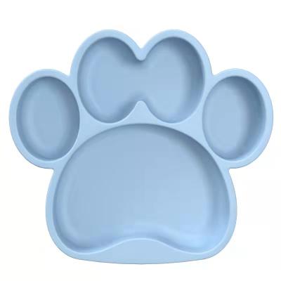 China New Viable Creative Non-slip Reusable Colorful Bear Paw Silicone Dish Place Mat Bowl for sale