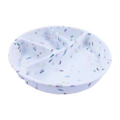 China Food Grade Marble Viable Baby Eating Bowl Dish Suction Silicone Baby Anti-Drop Suction Cup Bowl for sale