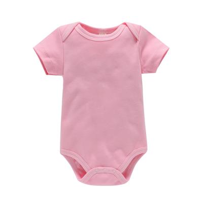 China Newborn jumpsuit manufacturers 2021 new baby overalls high quality summer short-sleeved solid color for sale