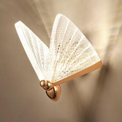 China Nordic Indoor Lighting Modern Butterfly Wall Lamp Butterfly Wall Lamp LED Bedroom Bedside Christmas Home Decoration Light Wall Lamps for sale