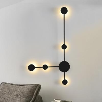 China Modern Nordic Simple Line Led Post Atmosphere Lamp 1/2/3/5Heads Modern Wall Lamp Bedroom Bedside Hotel Corridor Living Room Porch for sale