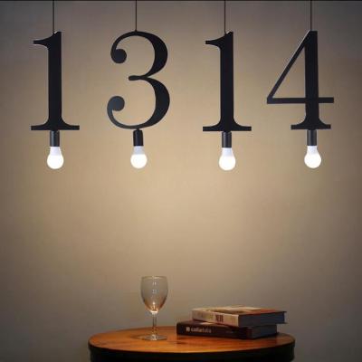 China Zone Screw Arabic Numerals Digital Chandelier To The Bar New Simple Restaurant Decoration Lamp Clothing Store Cafe Shop for sale