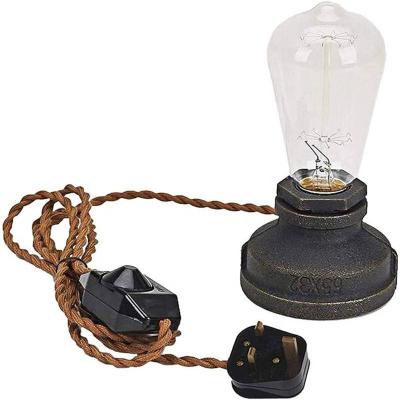 China Retro Industrial American Industrial Wind Iron Table Lamp Dimming Switch Water Pipe Desk Lamp for sale