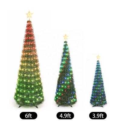 China Christmas Tree Lighting 3.9/4.9/6ft 1.2/1.5/1.8meters RGB Smart Christmas Tee With Lighting For Sale for sale