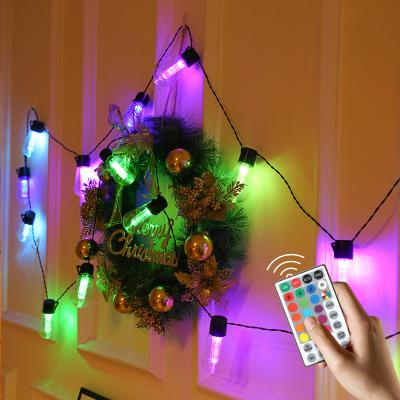 China USB String Lights 10/20/30 RGB LED Light Bulb Fairy String USB Power Christmas Tree Decoration Light for sale