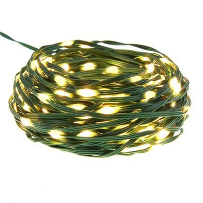 China Green Cable Christmas Lights 10m/20m/30m Double Color Extendable Single Color Mode Warm White To Green Multi Color Extendable Cable Christmas Lights for sale