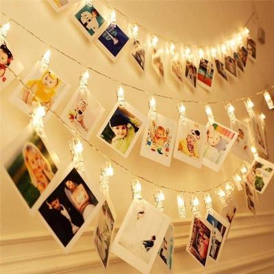 China Photo Clip String Lights 1.5m 3m 6m LED String Lights Card Photo Clip Holder Garland Lamp for Christmas Wedding Party Decoration Battery Fairy Lights for sale