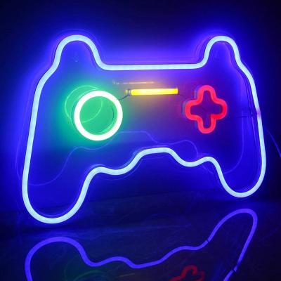 China Theme Park Neon Sign Light Gamepad Neon Lamp Alien Spaceship Shaped LED Light For Game Room Decor Christmas Party Wedding Decoration Home Gift for sale