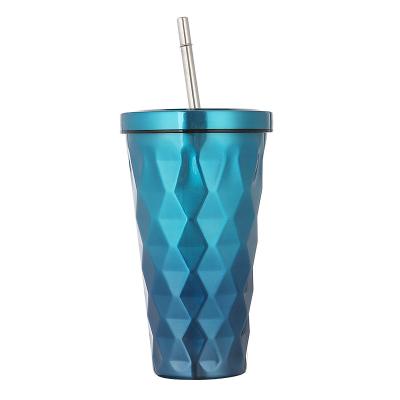 China New fresh diamond-shsped BHNEJA/521Bright Straw Cup business fashion gradient color for sale