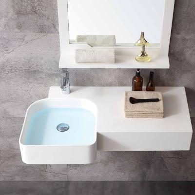 China Modern LUXSPA Acrylic solid surface washing basin luxury bathroom artificial stone wash basin for sale