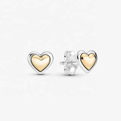 China CLASSIC Rose Gold Earrings Stud Fashion Statement Gold Plated Luxury Cute Heart 925 Women's Earrings Sterling Silver Jewelry Wholesale for sale