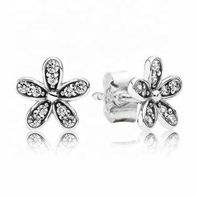 China CLASSIC Silver Original Popular Elegant Vintage Flower Trendy Fashion Trendy Christmas Stud Zirconia Circle For Women 2020 for sale