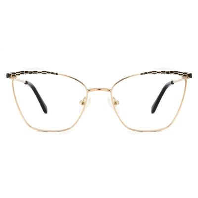 China For Reading Glasses Fashion Snakeskin Eyeglass Frame Hot Selling Unisex Metal Eyeglass Frame for sale