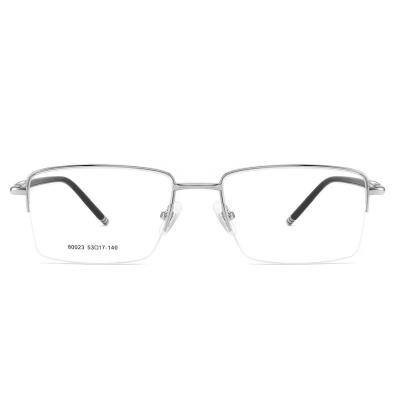 China Fashionable Hot Selling Men Optical Frames Half Frame Metal Optical Frame Box Monocle Frame for sale